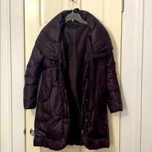Tahari 3/4 puffer coat in plum